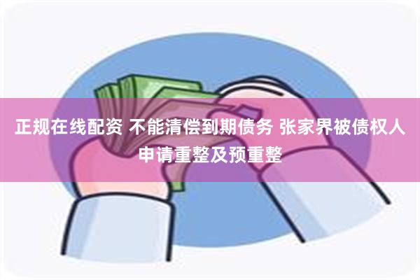 正规在线配资 不能清偿到期债务 张家界被债权人申请重整及预重整