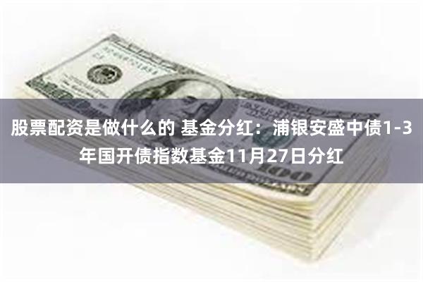 股票配资是做什么的 基金分红：浦银安盛中债1-3年国开债指数基金11月27日分红